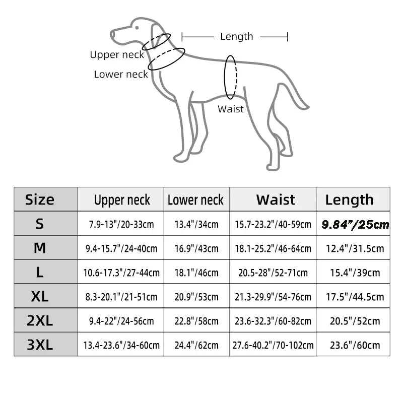 Impermeable para perro tallas