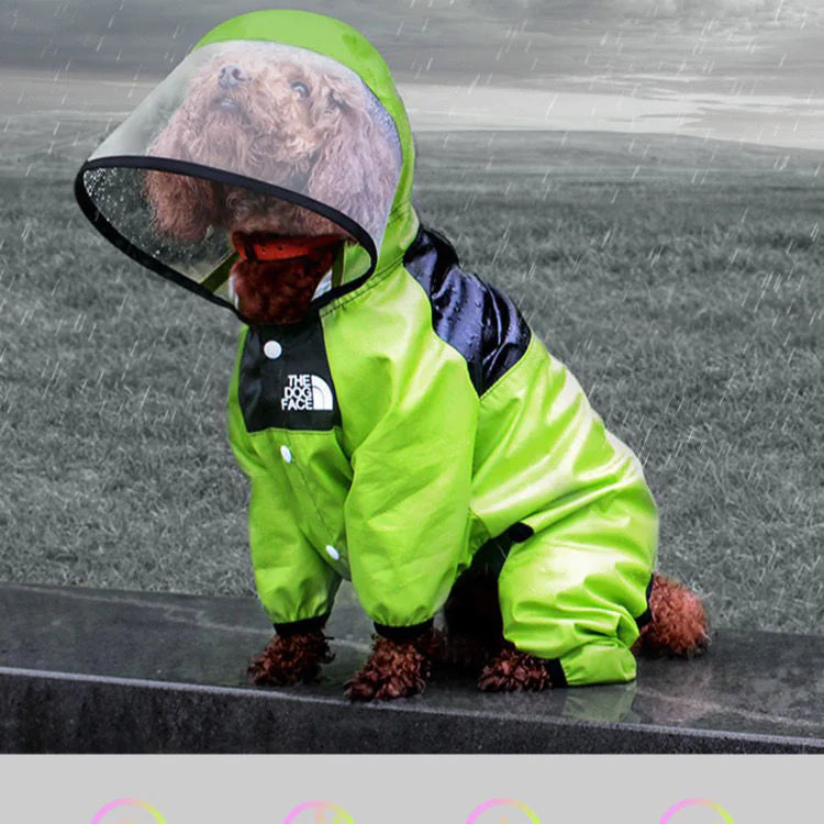 impermeable reflectante para perro color verde fluor