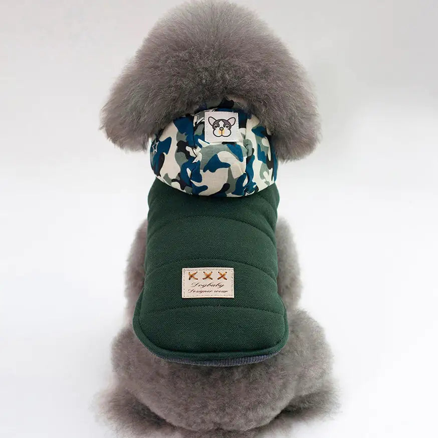 parka para perro verde