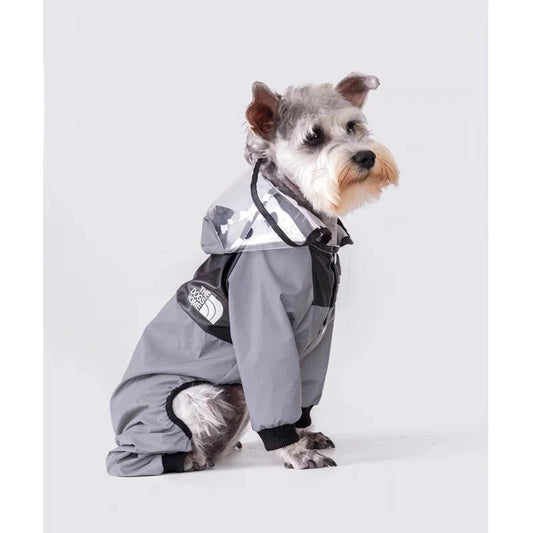 impermeable reflectante para perro color gris